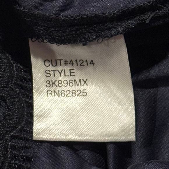 Tadashi Shoji Dress Floral Lace Dark Academia Preppy Romantic Cocktail Blue 10 - Picture 4 of 8